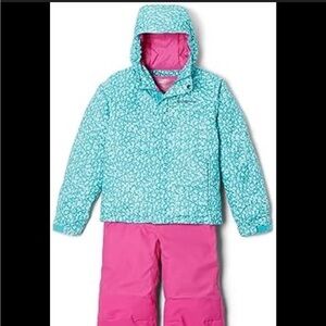 Columbia Horizon Ride Jacket turquoise and light blue with pink liner